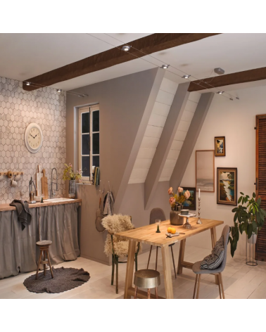 Sistema de cable LED Set 5x450lm 5x4,5W 3000K 230/12V nickel blanco mate o negro