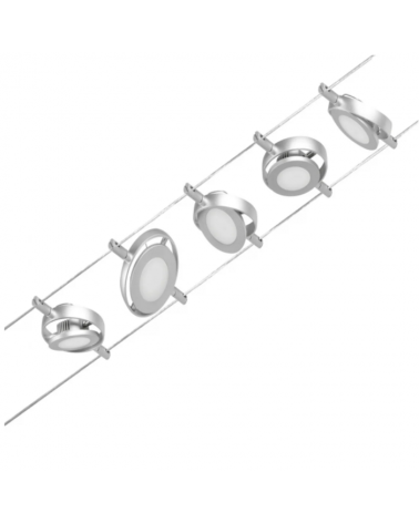 Sistema de cable LED Set 5x450lm 5x4,5W 3000K 230/12V nickel blanco mate o negro