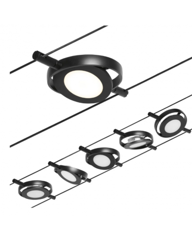 Sistema de cable LED Set 5x450lm 5x4,5W 3000K 230/12V nickel blanco mate o negro