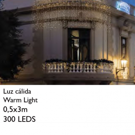 LED curtain 2x3m white cable with 300 LEDs warm light connectable IP65 suitable for outdoor use