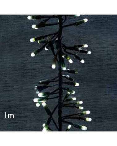 Cluster string light 1m x 4 units 504 cool light LEDs white or green cable IP44 low voltage 24V