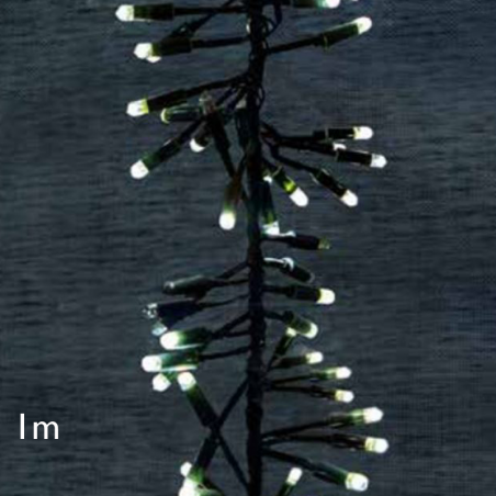 Cluster string light 1m x 4 units 504 cool light LEDs white or green cable IP44 low voltage 24V
