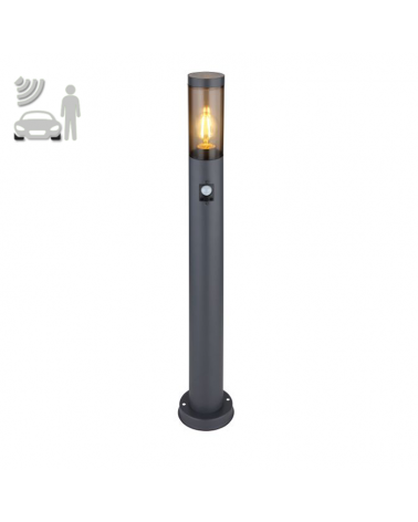 Outdoor beacon 80cm stainless steel anthracite finish E27 15W IP44 MOTION SENSOR