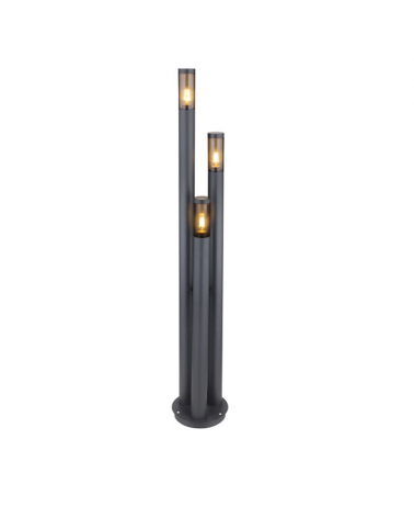 Baliza para exterior 170cm acero inoxidable acabado antracita 3xE27 23W IP44