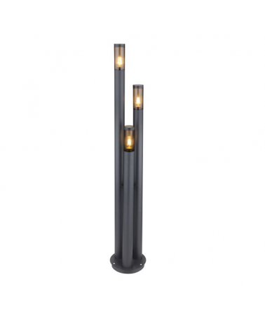 Outdoor beacon 170cm stainless steel anthracite finish 3xE27 23W IP44