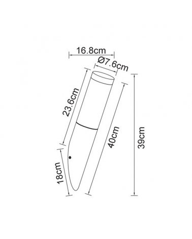 Outdoor wall light 39cm stainless steel anthracite finish E27 23W IP44