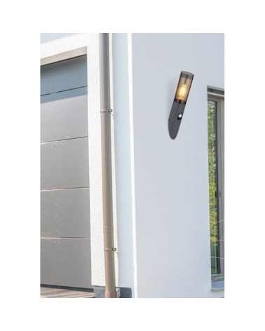 Outdoor wall light 40.5cm stainless steel anthracite finish E27 15W IP44 MOTION SENSOR