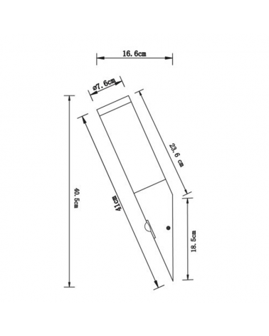 Aplique pared de exterior 40,5cm acero inoxidable acabado antracita E27 15W IP44 SENSOR MOVIMIENTO