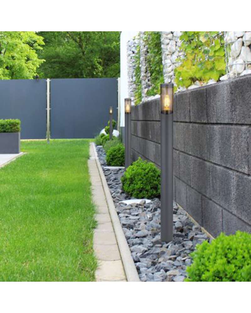 Outdoor beacon 110cm antractite stainless steel E27 23W IP44