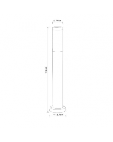 Outdoor beacon 110cm antractite stainless steel E27 23W IP44
