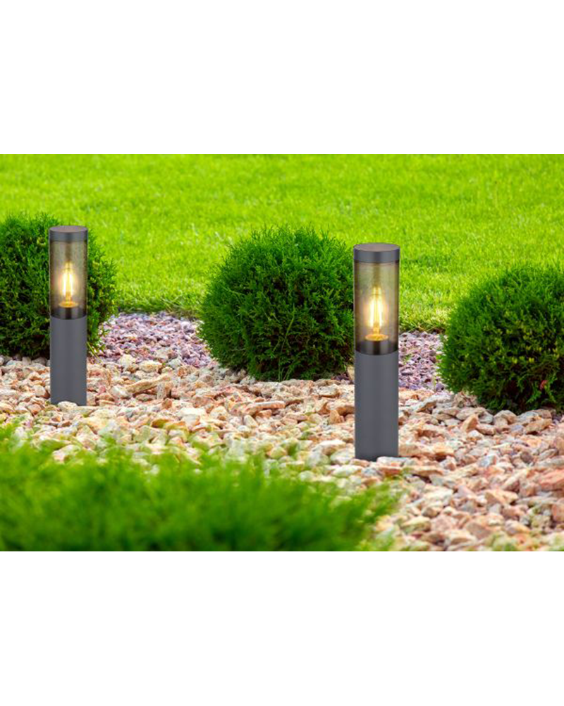 Baliza para exterior 45cm acero inoxidable antractita E27 23W IP44