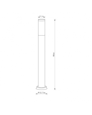 Outdoor beacon 80cm antractite stainless steel E27 23W IP44
