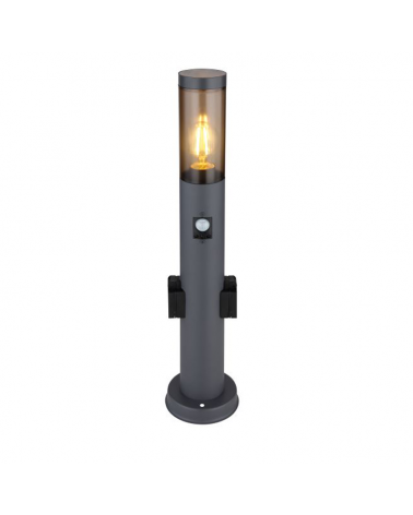 Outdoor beacon 60cm stainless steel anthracite finish with E27 waterproof sockets 15W IP44 MOTION SENSOR