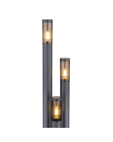 Outdoor beacon 170cm stainless steel anthracite finish 3xE27 23W IP44