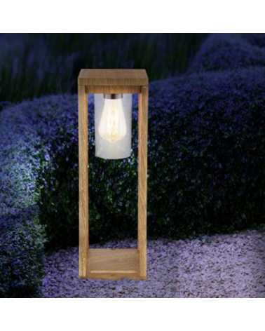 Baliza para exterior 50cm de aluminio aspecto madera E27 15W IP44