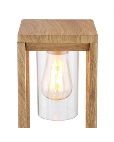 Baliza para exterior 50cm de aluminio aspecto madera E27 15W IP44