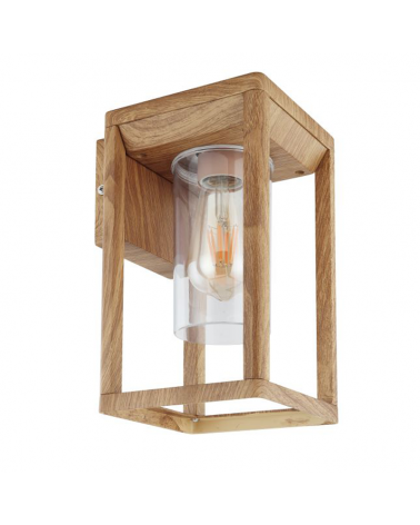 Outdoor wall lamp 27cm in wood-look aluminum E27 15W IP44
