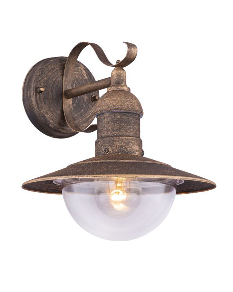 Outdoor wall light 27cm in rust brown finish metal E27 60W IP44