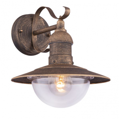 Outdoor wall light 27cm in rust brown finish metal E27 60W IP44