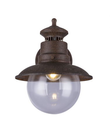 Aplique pared de exterior 27cm de acero y vidrio E27 60W IP44