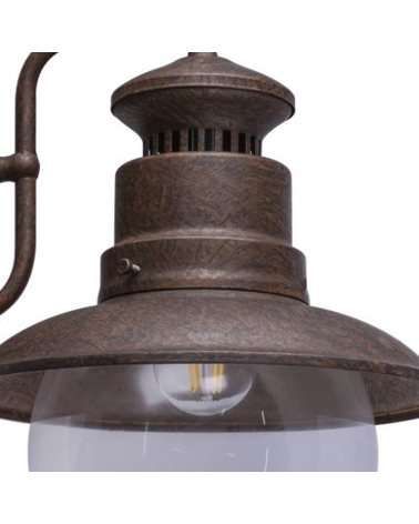 Aplique pared de exterior 27cm de acero y vidrio E27 60W IP44