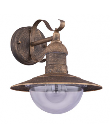 Outdoor wall light 27cm in rust brown finish metal E27 60W IP44