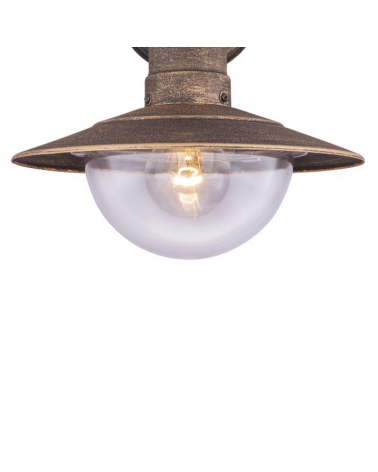 Outdoor wall light 27cm in rust brown finish metal E27 60W IP44
