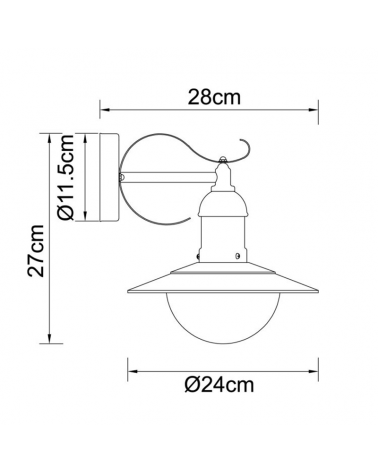 Outdoor wall light 27cm in rust brown finish metal E27 60W IP44