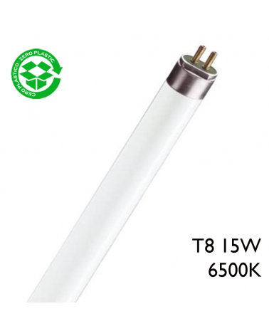 Tubo fluorescente trifósforo 15W T8 43,8cm 6500K Luz día