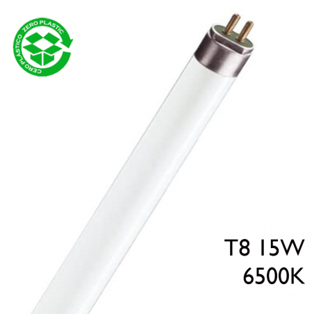 Tubo fluorescente trifósforo 15W T8 43,8cm 6500K Luz día