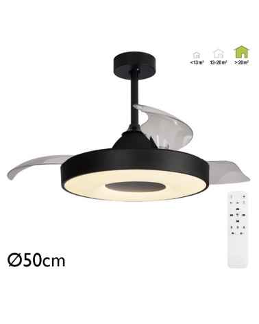 Ceiling fan 30W Ø50cm ceiling light LED 60W remote control DIMMABLE light temperature