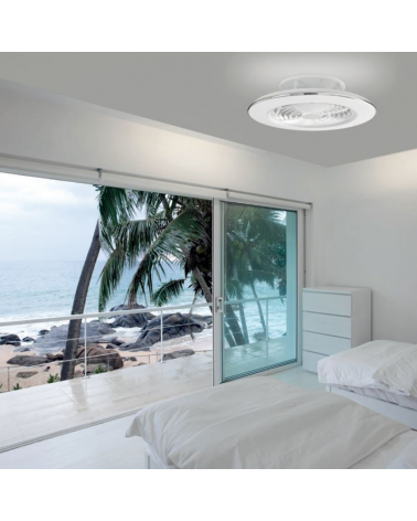 Ventilador de techo 35W Ø63cm plafón LED 70W control remoto luz REGULABLE y bluetooth