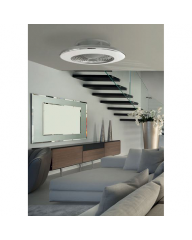 Ventilador de techo 35W Ø63cm plafón LED 70W control remoto luz REGULABLE y bluetooth