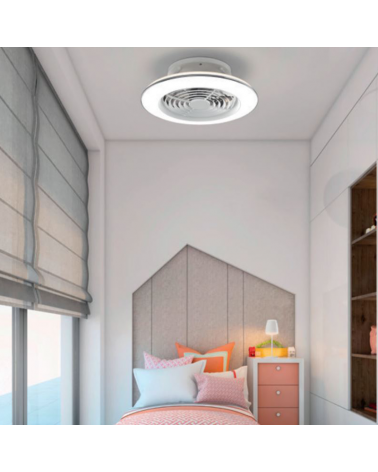 Ventilador de techo 30W Ø52,5cm plafón LED 70W control remoto luz REGULABLE y mando a distancia