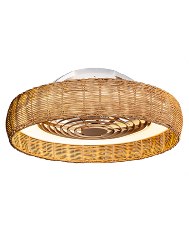 Ceiling fan 35W Ø65cm ceiling light LED 70W rattan remote control DIMMABLE light and remote control