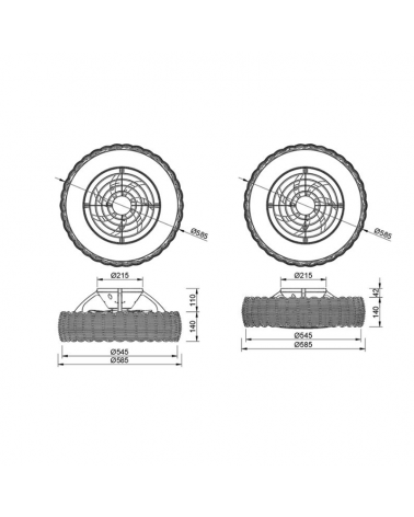 Ceiling fan 25W Ø58.5cm LED ceiling light 55W rattan remote control IP44 DIMMABLE light and remote control