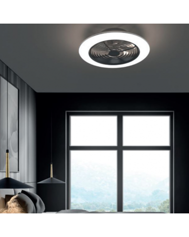 Ventilador de techo 58W Ø73,5cm plafón LED 95W control remoto REGULABLE temperatura luz