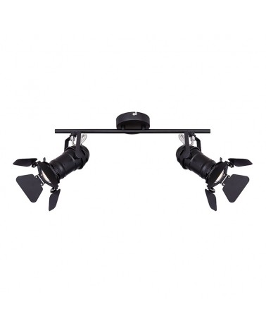 Regleta de techo vintage con 2 focos Cinema Stage 45,5cm 2 X GU10 50W Negro