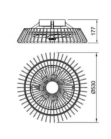 White ceiling fan 30W Ø53cm LED ceiling light 70W remote control DIMMABLE light and remote control