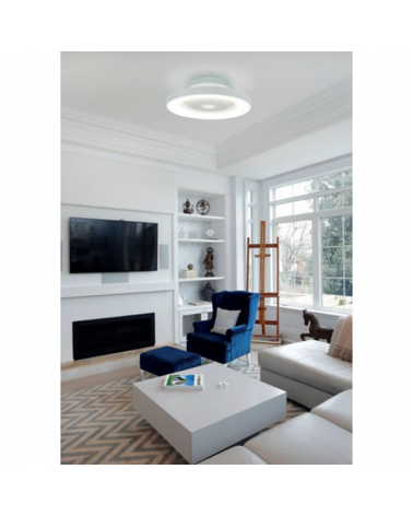 Ventilador de techo inteligente blanco 35W Ø65cm plafón LED 70W control remoto luz REGULABLE y App