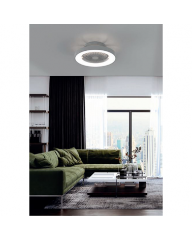 Ventilador de techo inteligente plata 35W Ø65cm plafón LED 70W control remoto luz REGULABLE y App