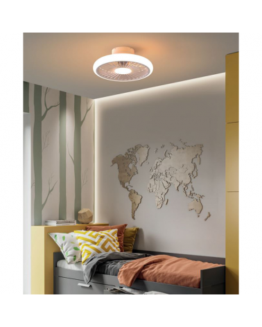 White ceiling fan 30W Ø51.2cm LED ceiling light 55W remote control DIMMABLE light and remote control