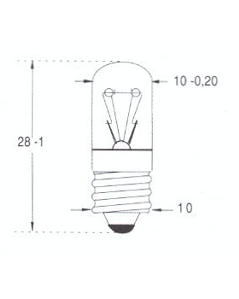 Signallampe Röhre 130V 18mA/2.4W 10x28mm Ba9s | AG