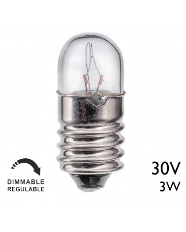 Tubular lamp 30V 3W E10 100MA