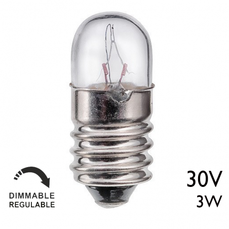Tubular lamp 30V 3W E10 100MA