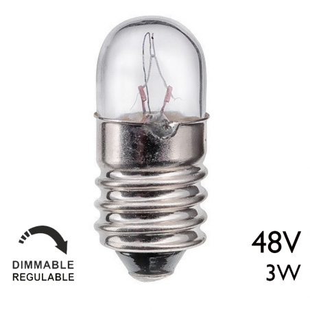 Tubular lamp 48V 3W E10 60MA