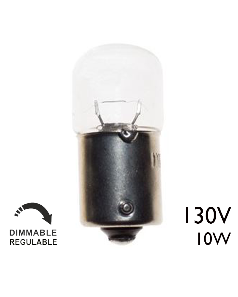 Lámpara tubular 130V 10W BA15S