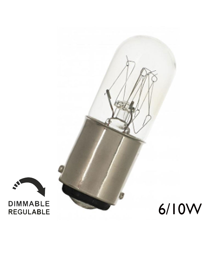 Lámpara tubular 220-260V 6-10W BA15D