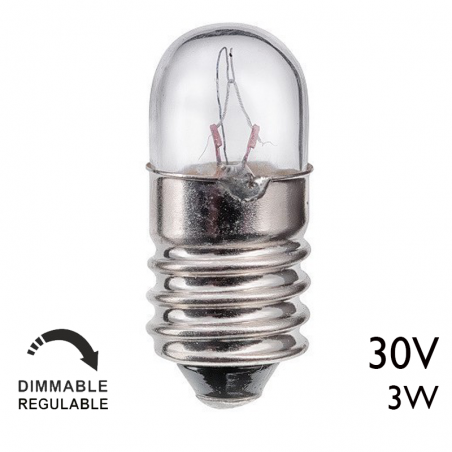 Tubular lamp 30V 3W E10