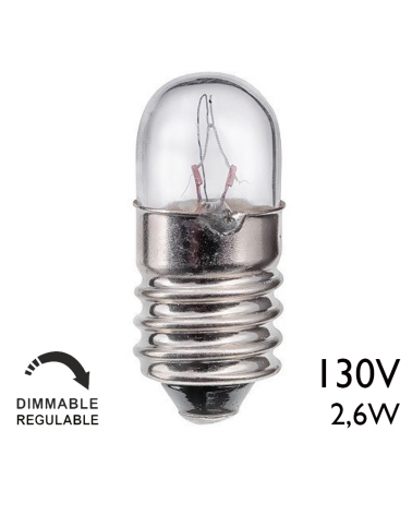 Tubular lamp 130V 2.6W E10 20MA